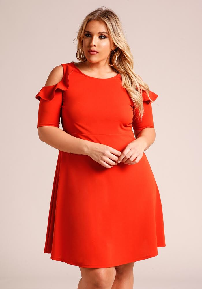 Red Fox Cold Shoulder Dress