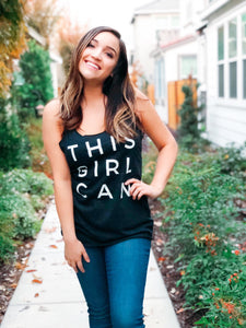 THIS GIRL CAN RACER-BACK TANK-DARK CHARCOAL GREY