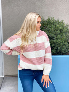 HAPPINESS IS COZY SWEATER-ROSE
