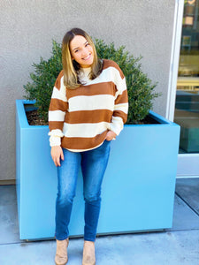 HAPPINESS IS COZY SWEATER- BROWN