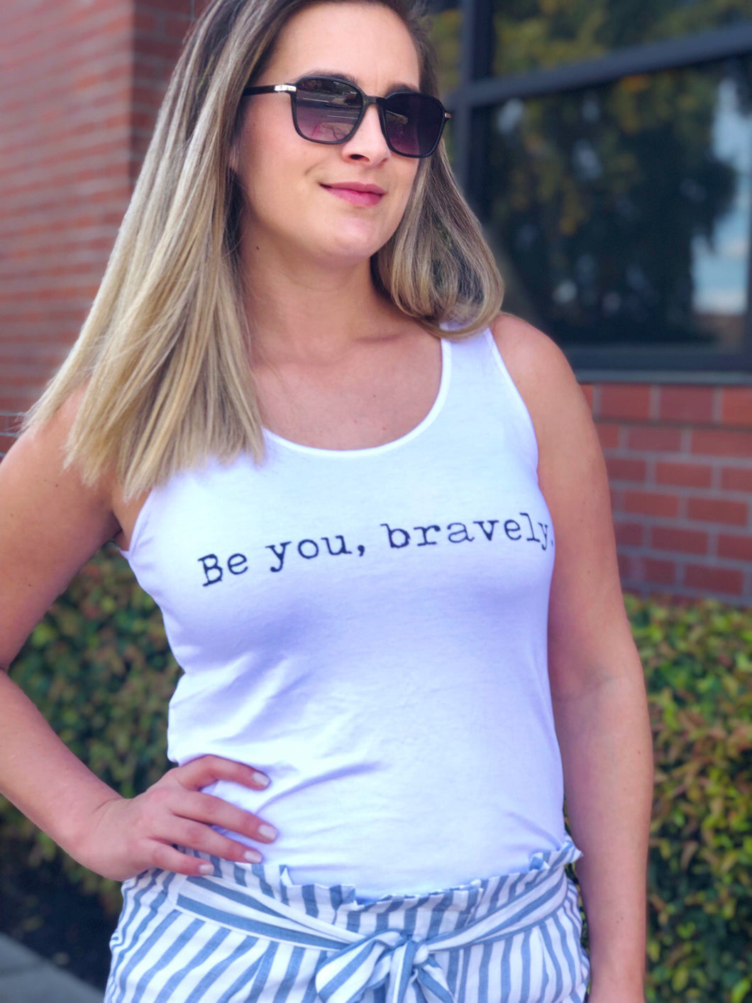 BE YOU BRAVELY TANK-WHITE
