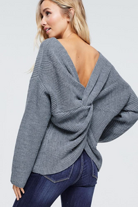 Astr twist back sales sweater