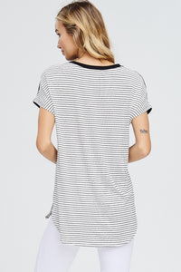 LUCKY POCKET STRIPED TOP