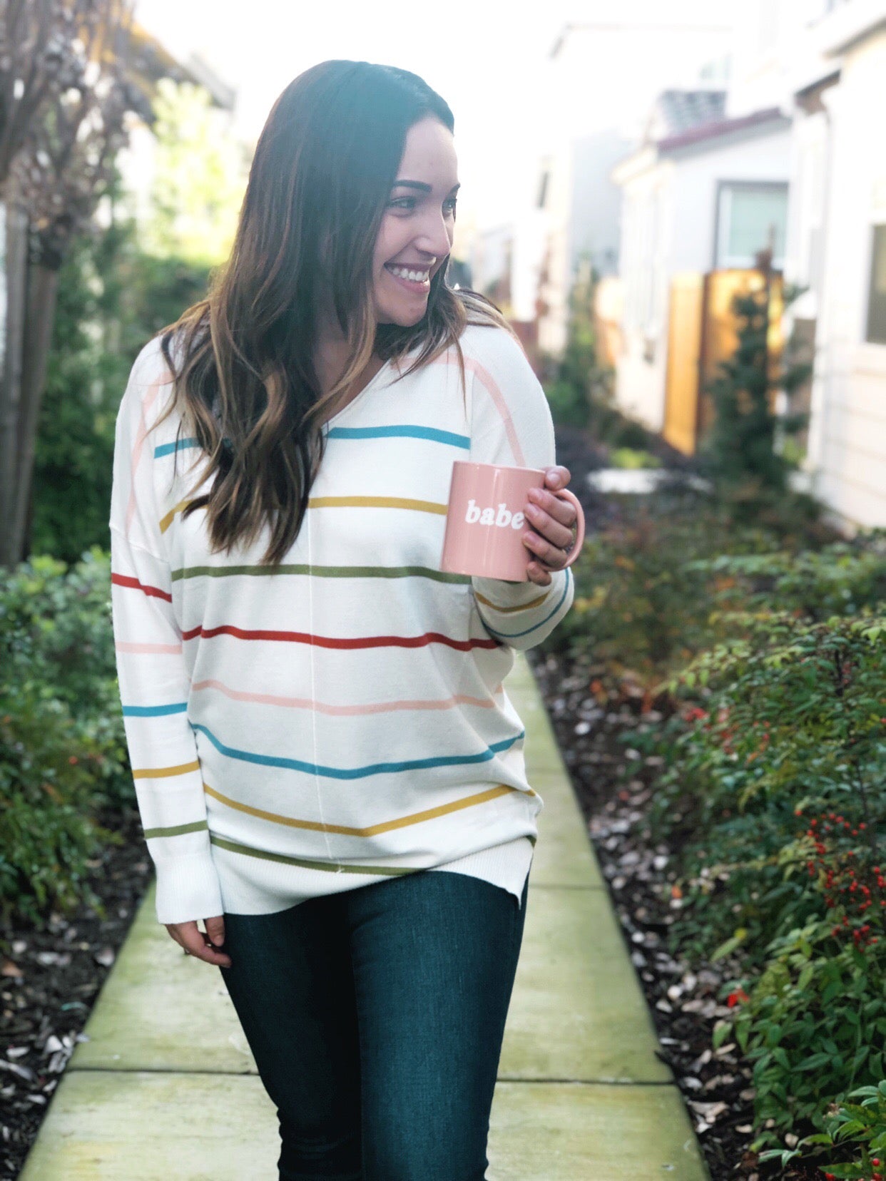 V neck 2025 tunic sweater